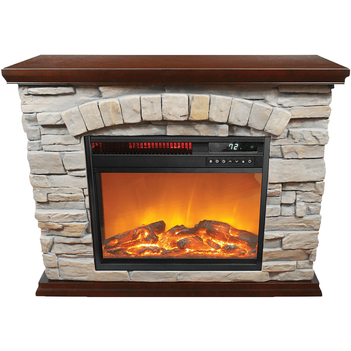 Lifesmart Faux Stone Infrared Electric Fireplace